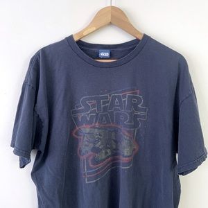 Vintage Star Wars Short Sleeve T-Shirt Navy Blue Size XL